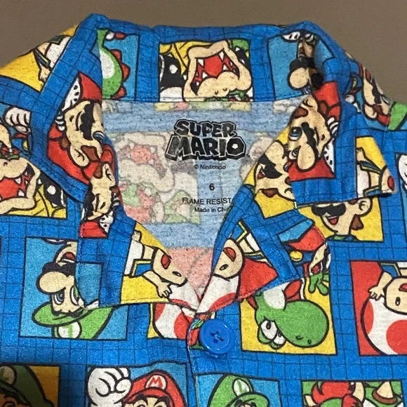 Nintendo Kids Size 6 Pajama Set - Blue and Red - Picture 3 of 6